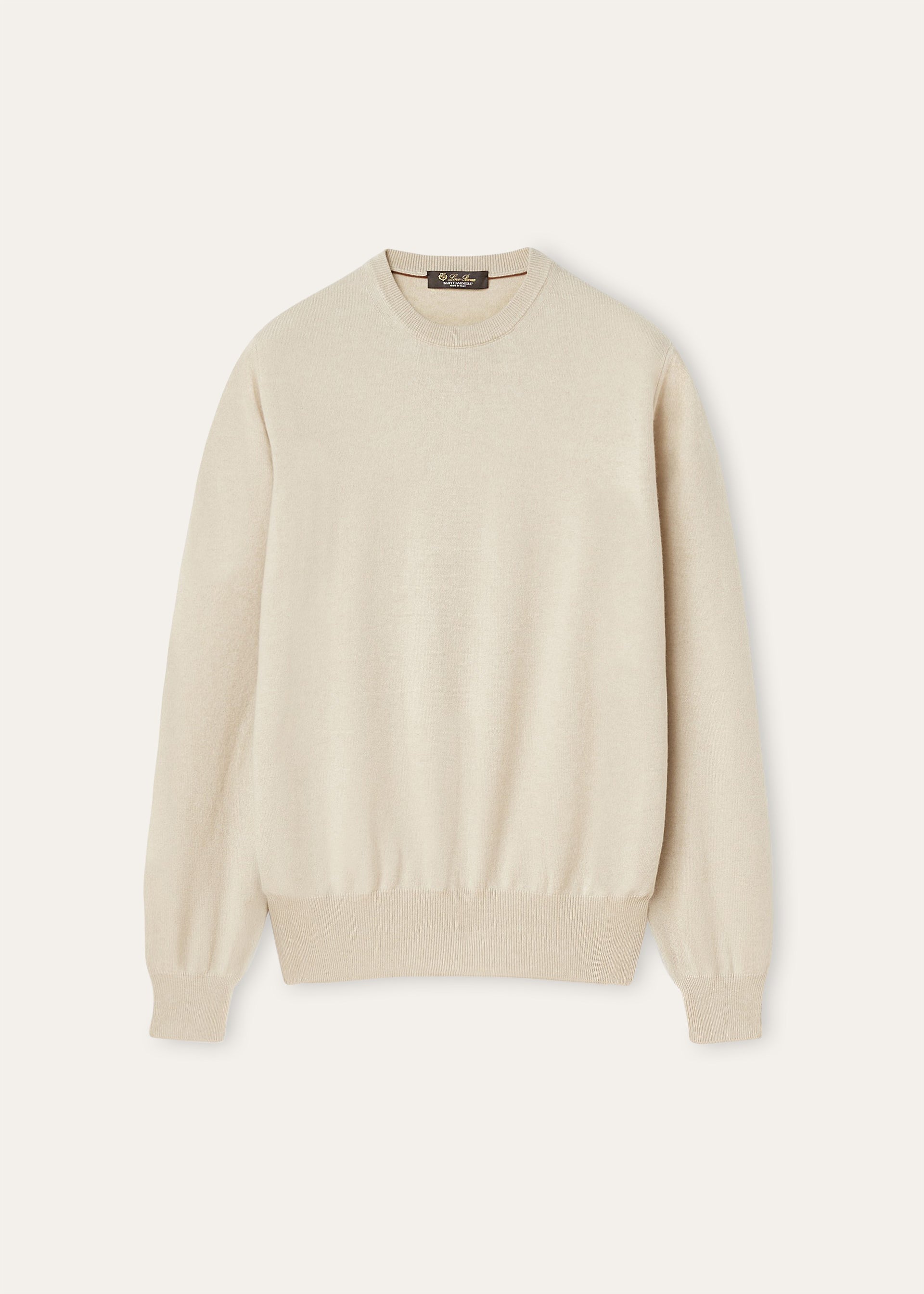 Crewneck van baby cashmere  | BG_TRANSAPRENT | ZAND