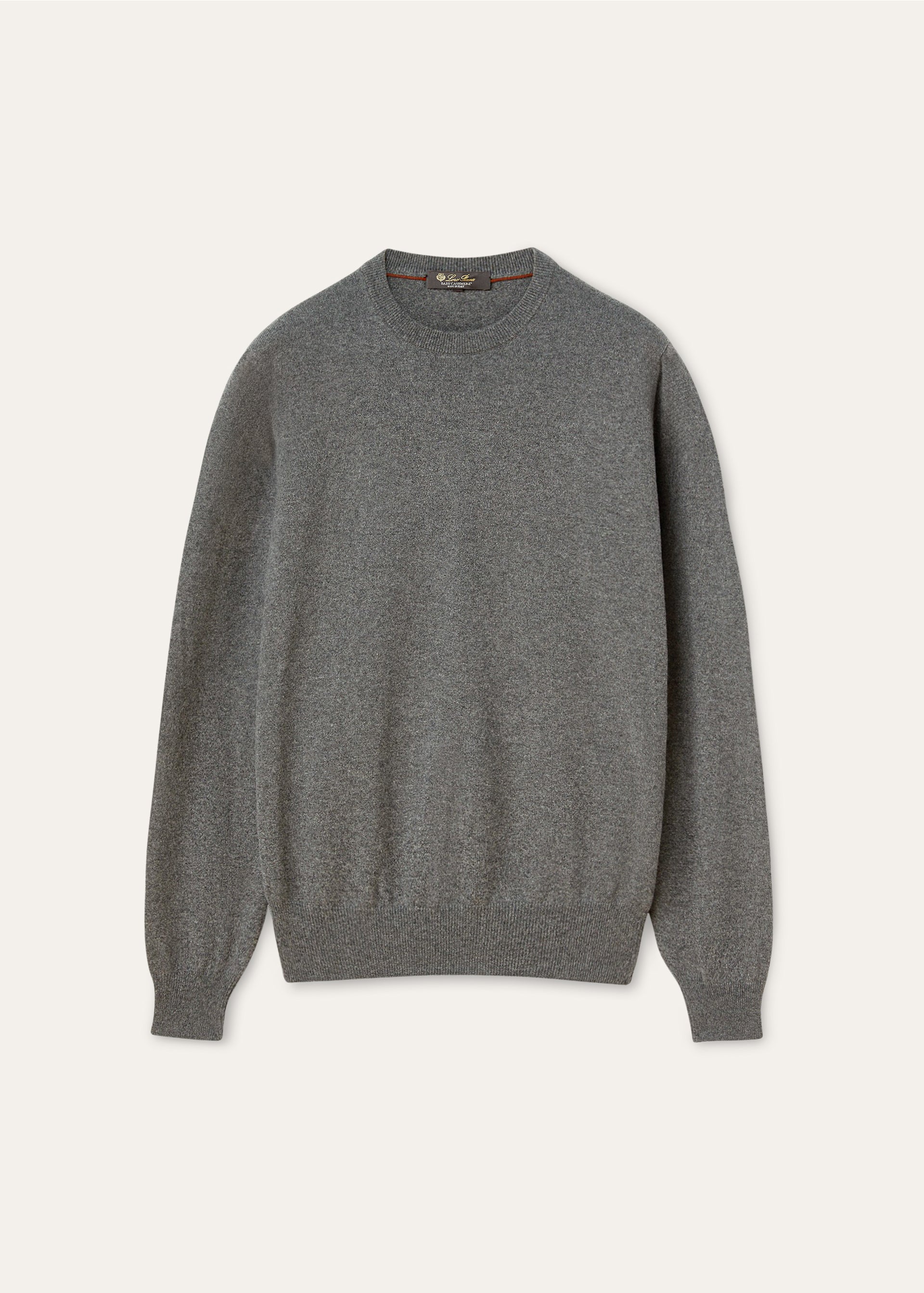 Crewneck van baby cashmere  | BG_TRANSAPRENT | Grijs