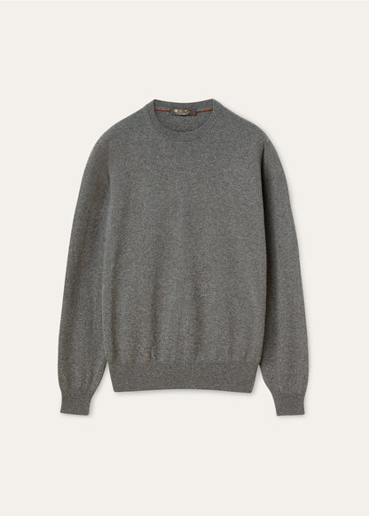 Crewneck van baby cashmere  | BG_TRANSPARENT | Grijs