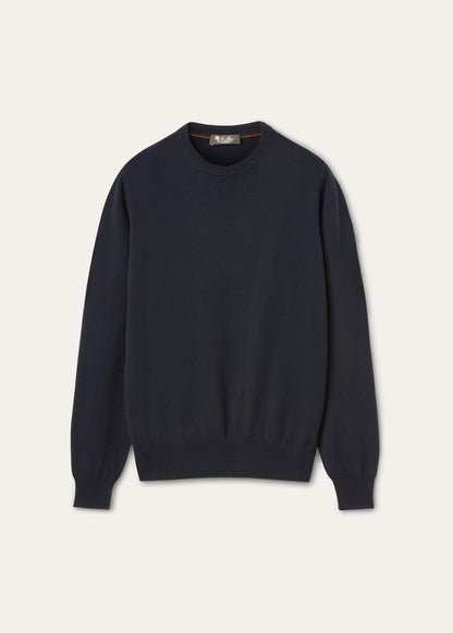 Crewneck van baby cashmere  | BG_TRANSAPRENT | BLUE NAVY