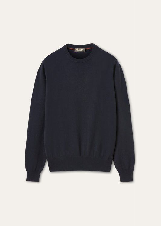 Crewneck van baby cashmere  | BG_TRANSAPRENT | BLUE NAVY