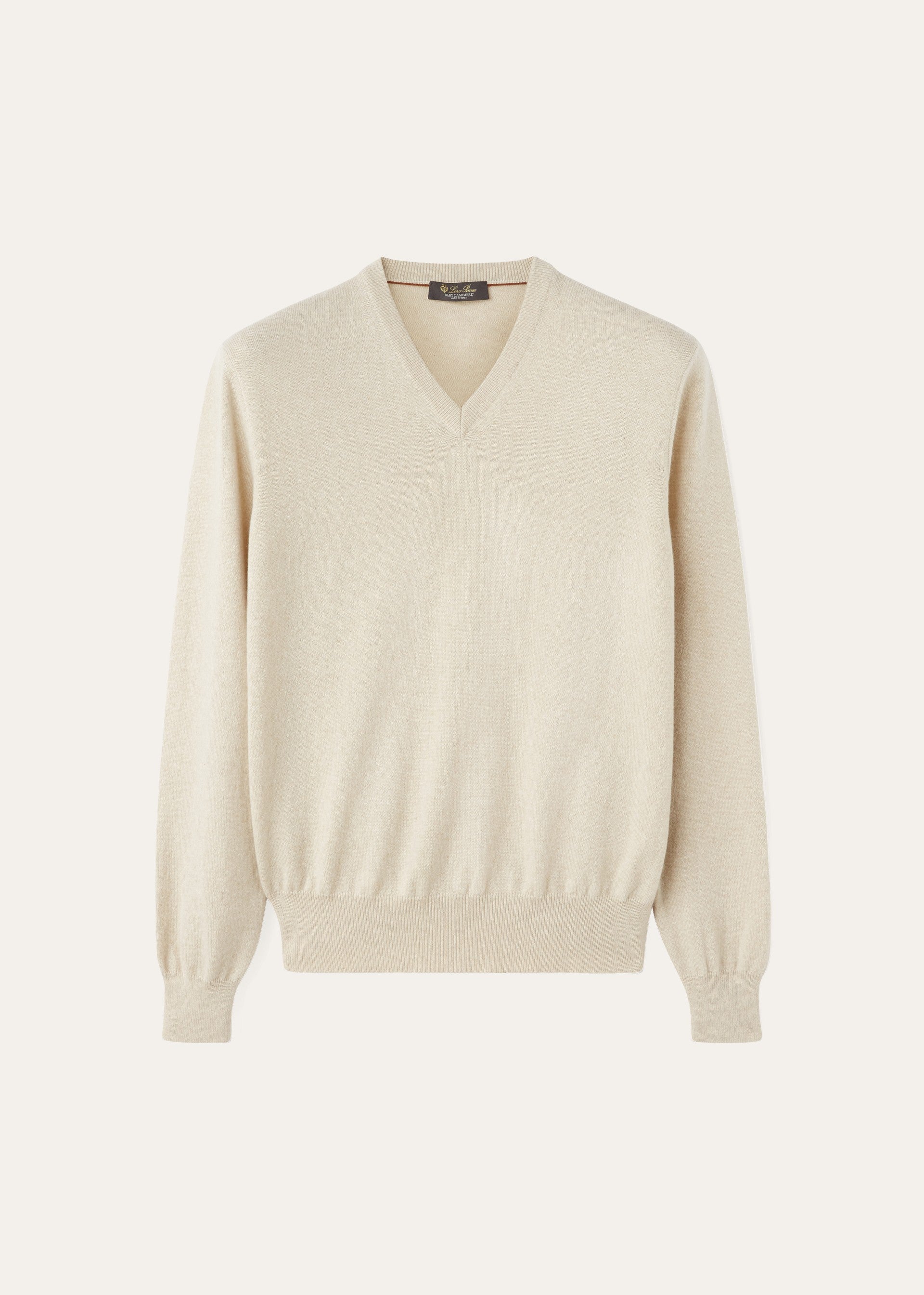 V-hals trui van baby cashmere | BG_TRANSPARENT | ZAND