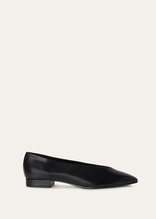 Leren ballerina | BG_TRANSPARENT | Zwart