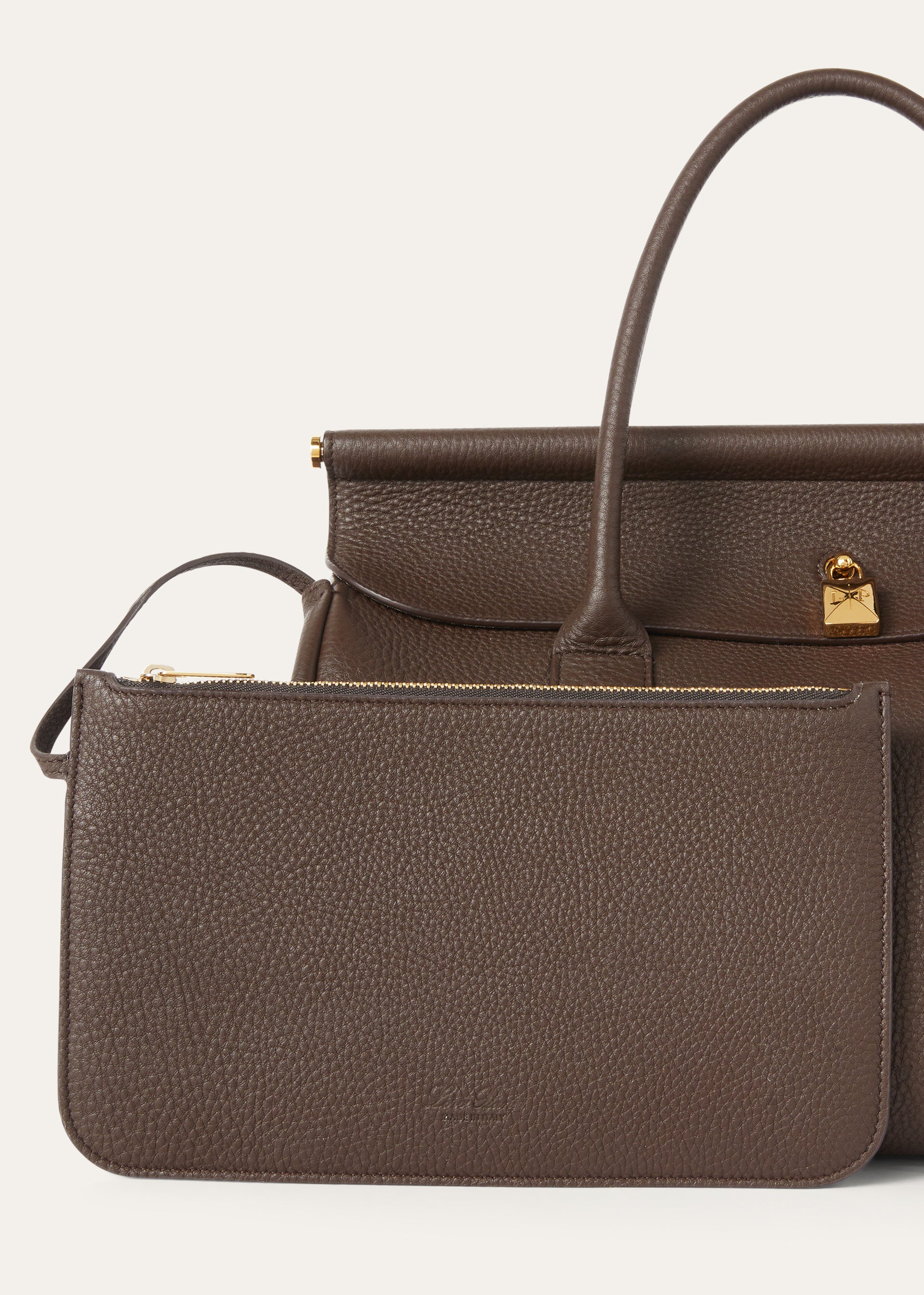 Loom bag van leer | BG_TRANSPARANT | TAUPE