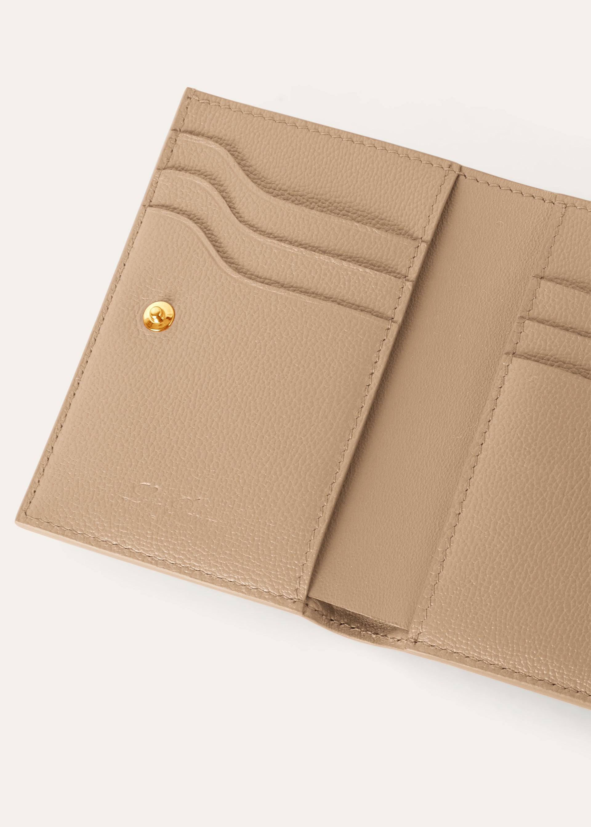 Bifold portemonnee van leer | BG_TRANSPARENT | TAUPE