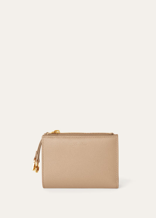 Bifold portemonnee van leer | BG_TRANSPARENT | TAUPE
