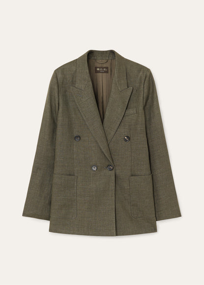 Glenny Blazer van linnen en wol | BG_TRANSPARENT | D.Groen