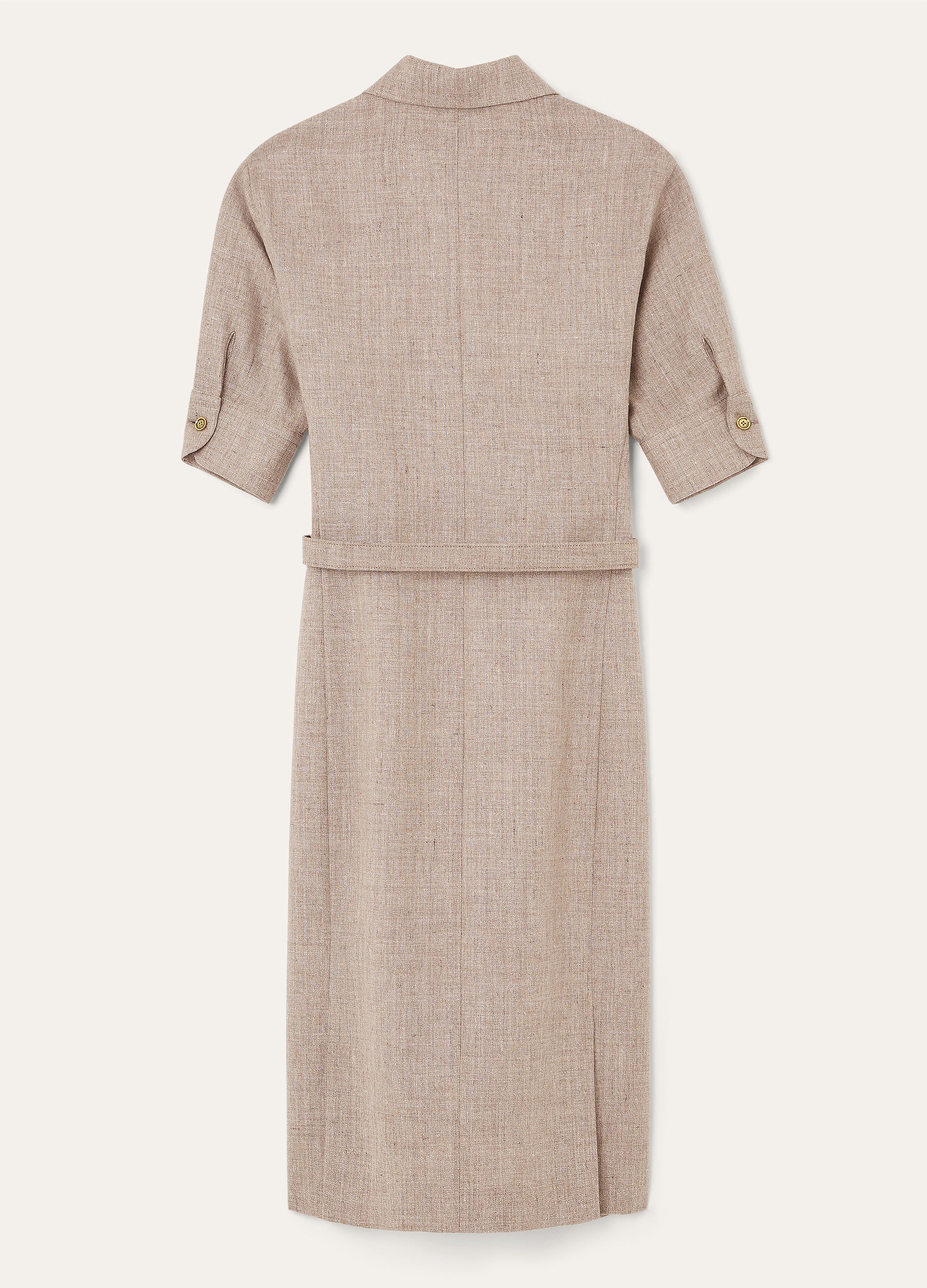 Jurk van linnen en wol | BG_TRANSPARENT | TAUPE