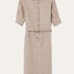 Jurk van linnen en wol | BG_TRANSPARENT | TAUPE