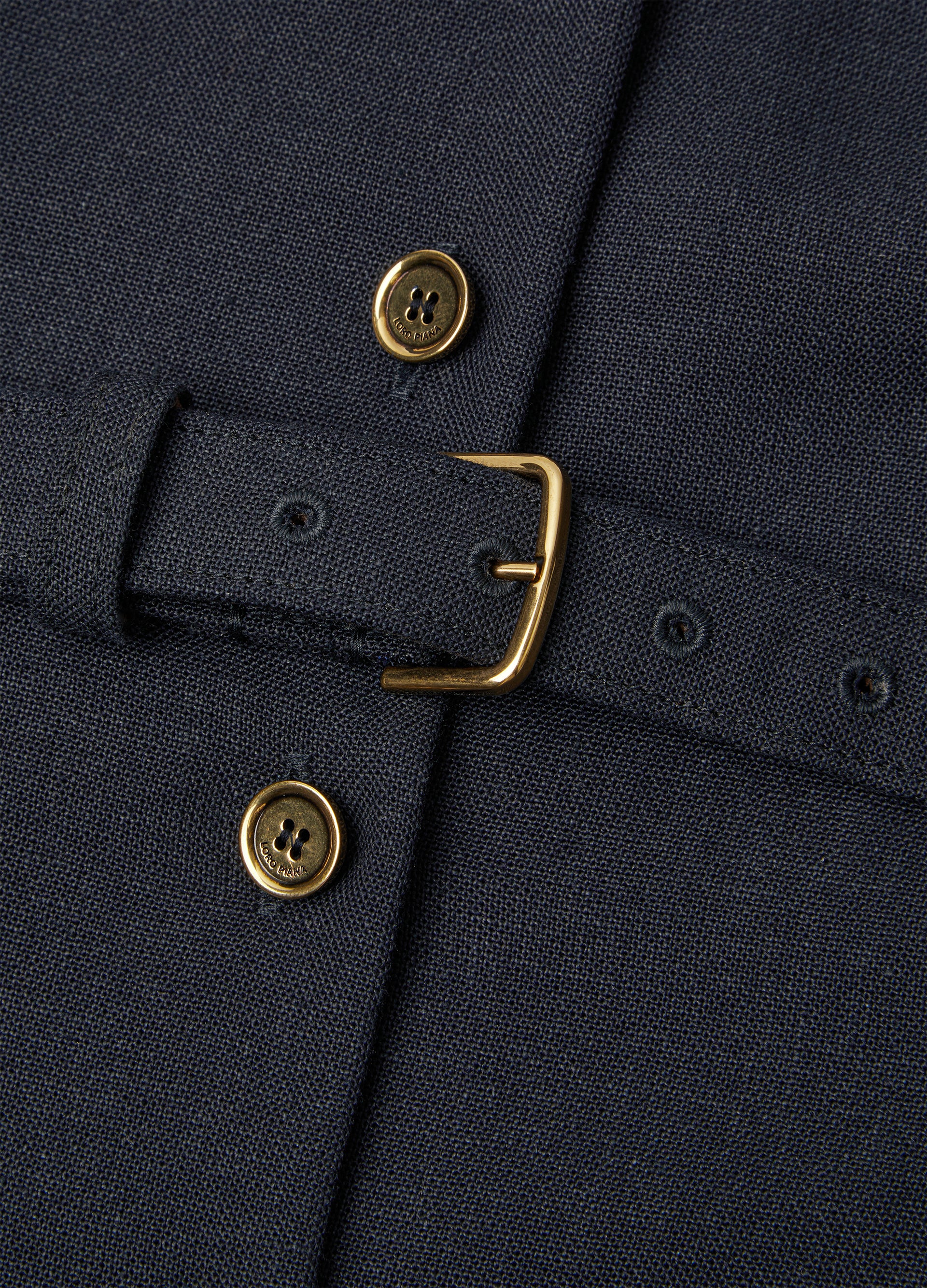 Jurk van linnen en wol | FULL_WIDTH | BLUE NAVY