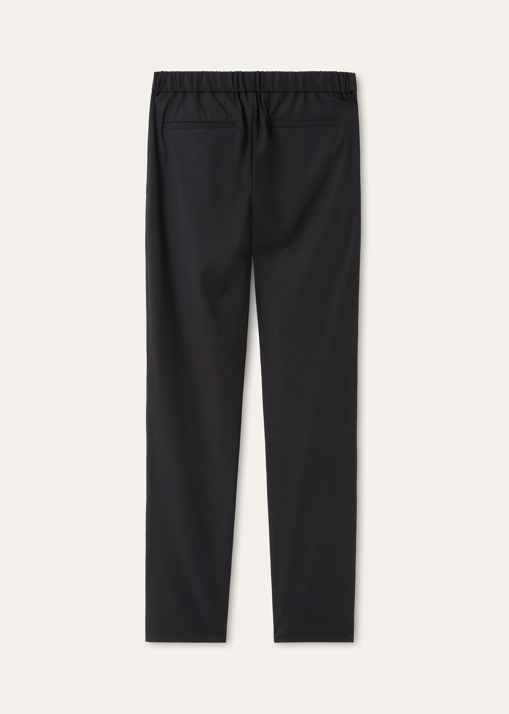 Broek van zijde en scheerwol | Zwart