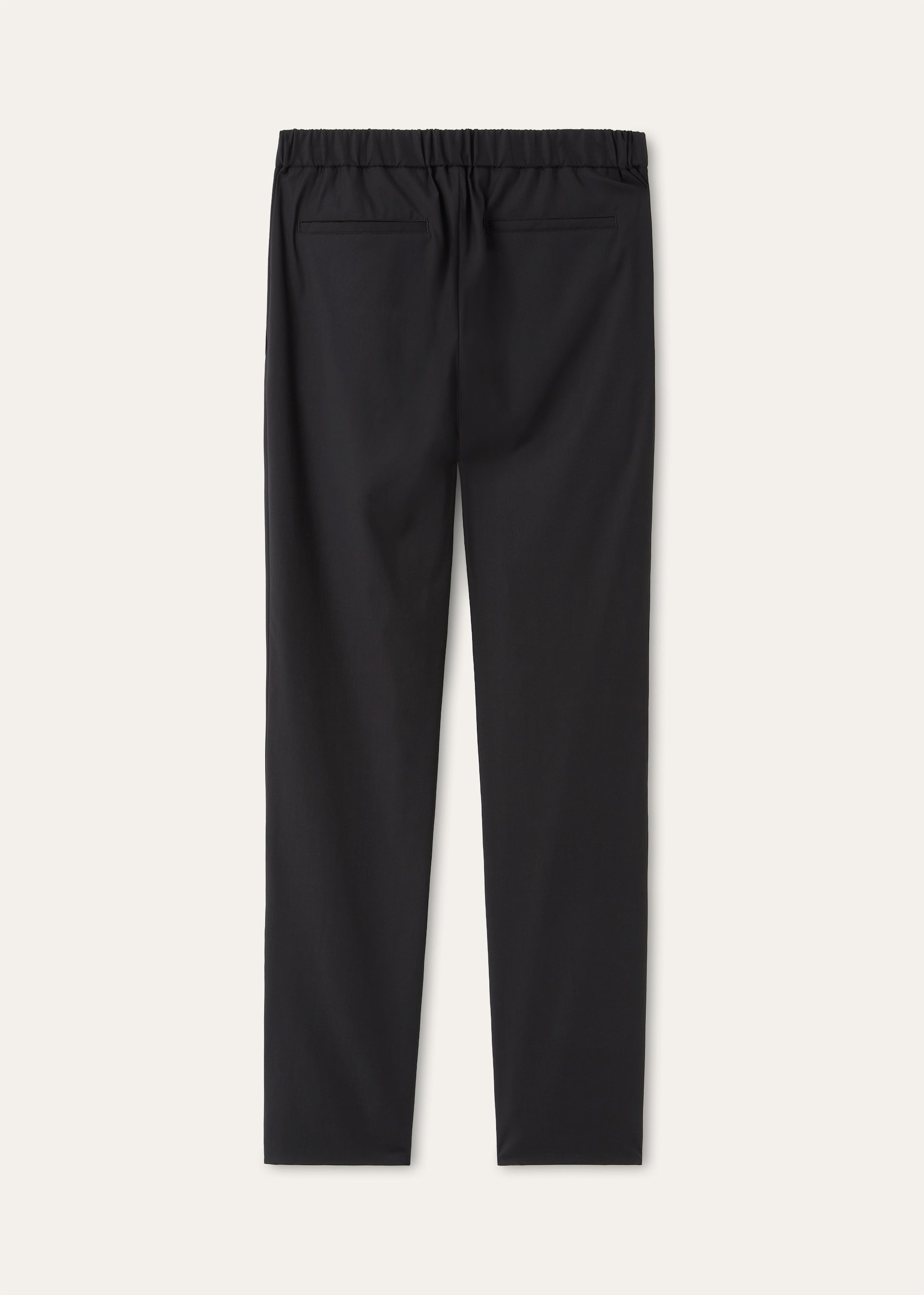 Broek van zijde en scheerwol | Zwart
