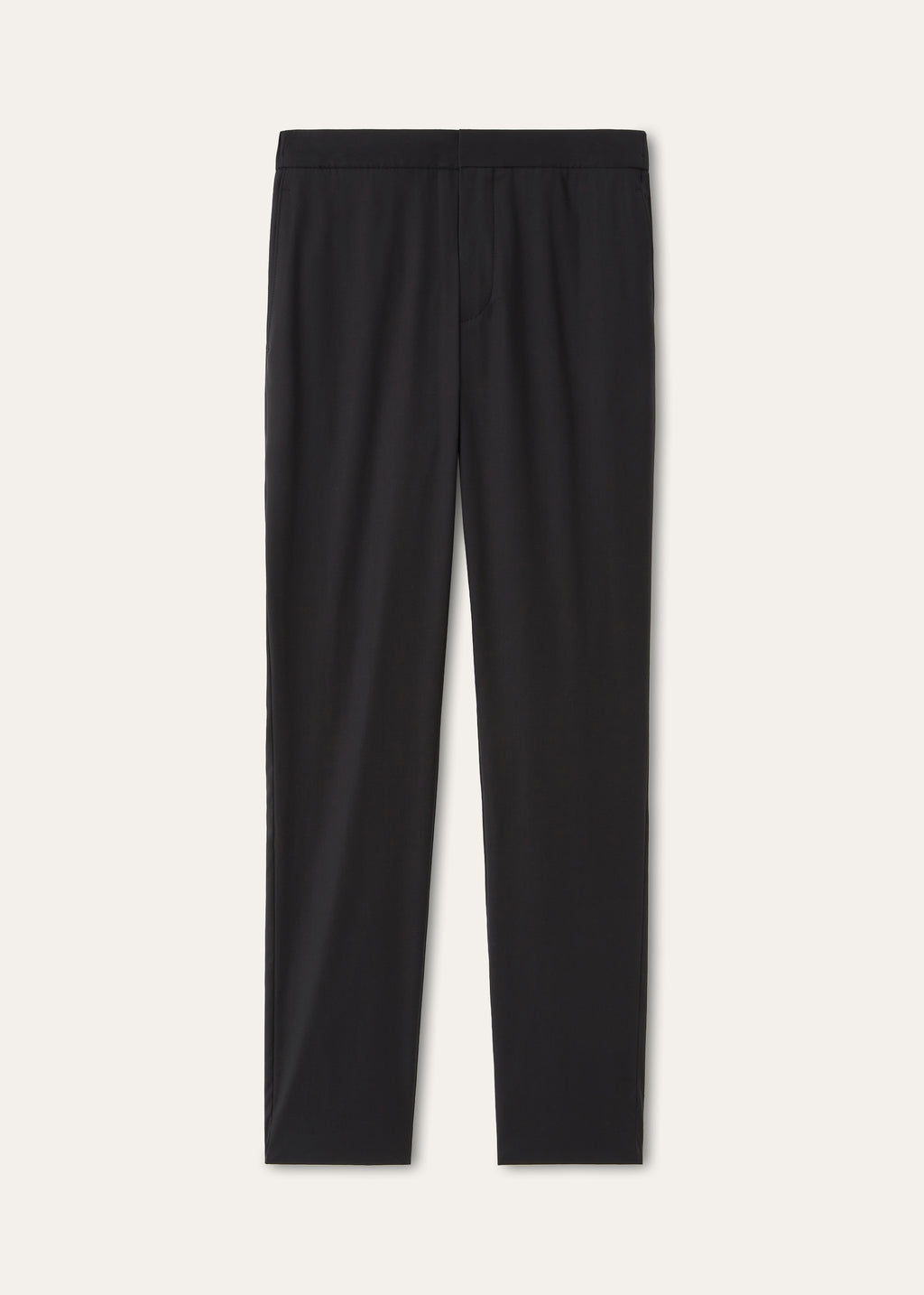 Broek van zijde en scheerwol | Zwart
