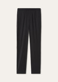 Broek van zijde en scheerwol | Zwart