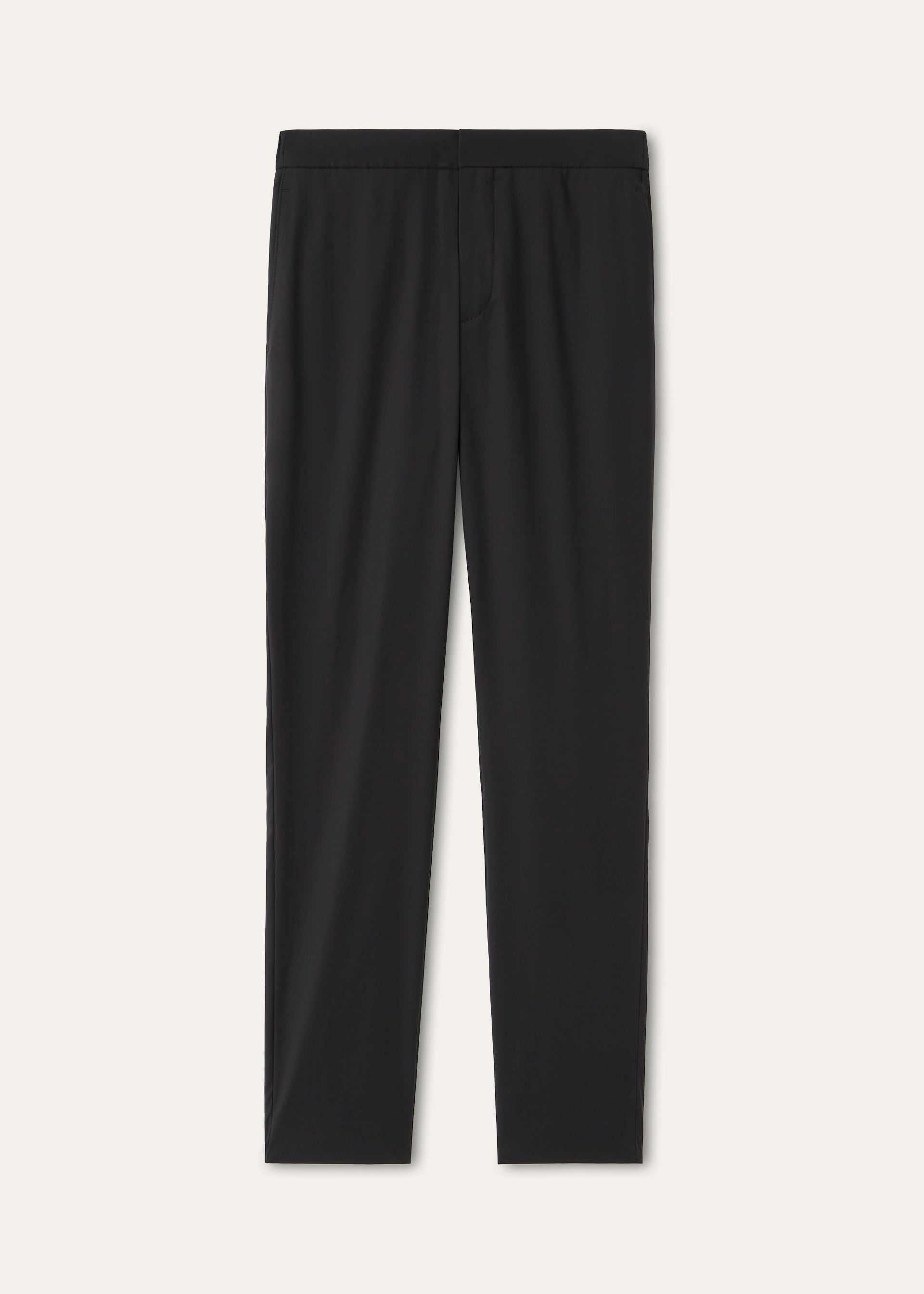 Broek van zijde en scheerwol | Zwart