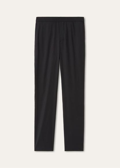 Broek van zijde en scheerwol | Zwart