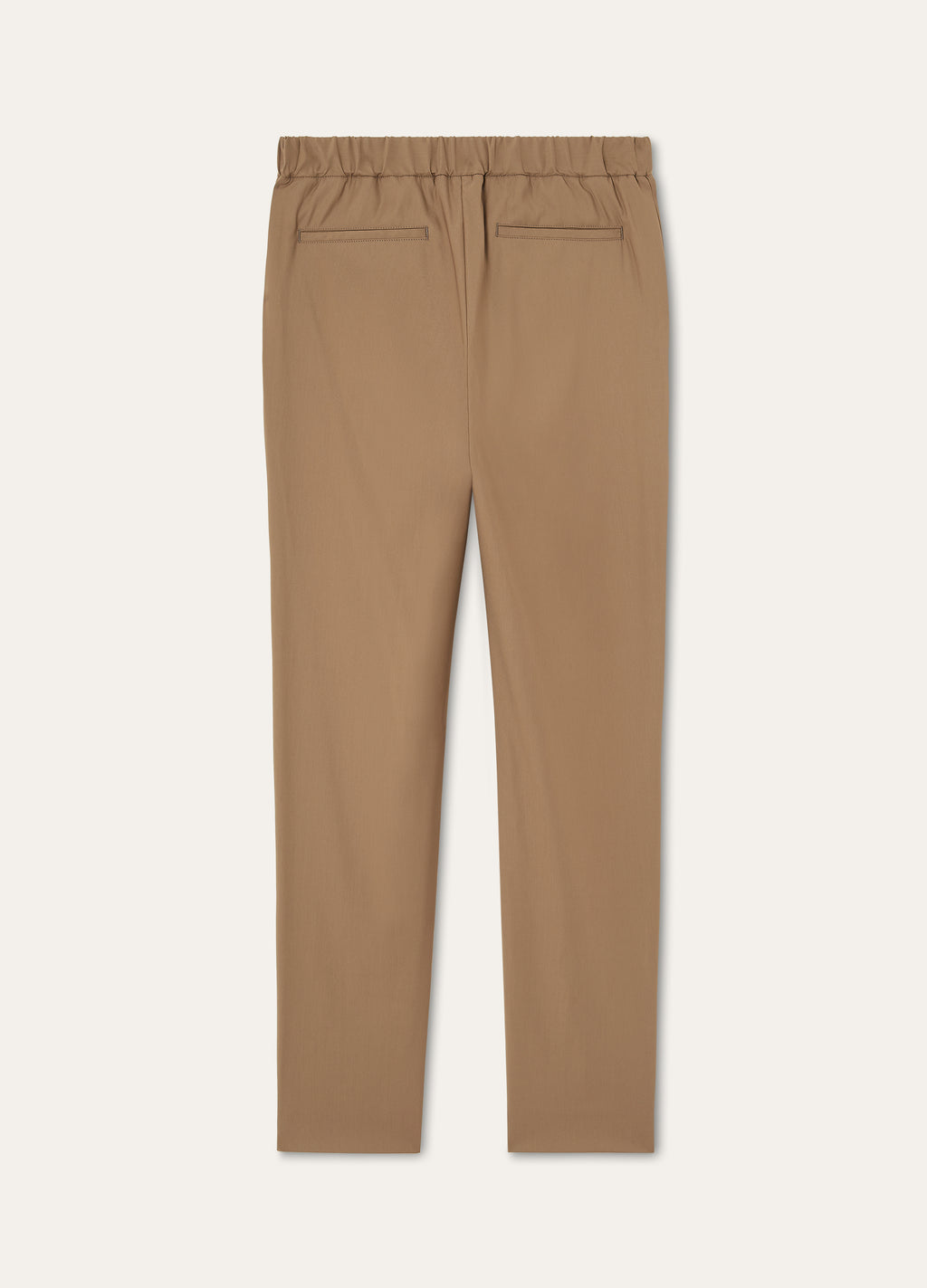 Broek van zijde en scheerwol | Camel