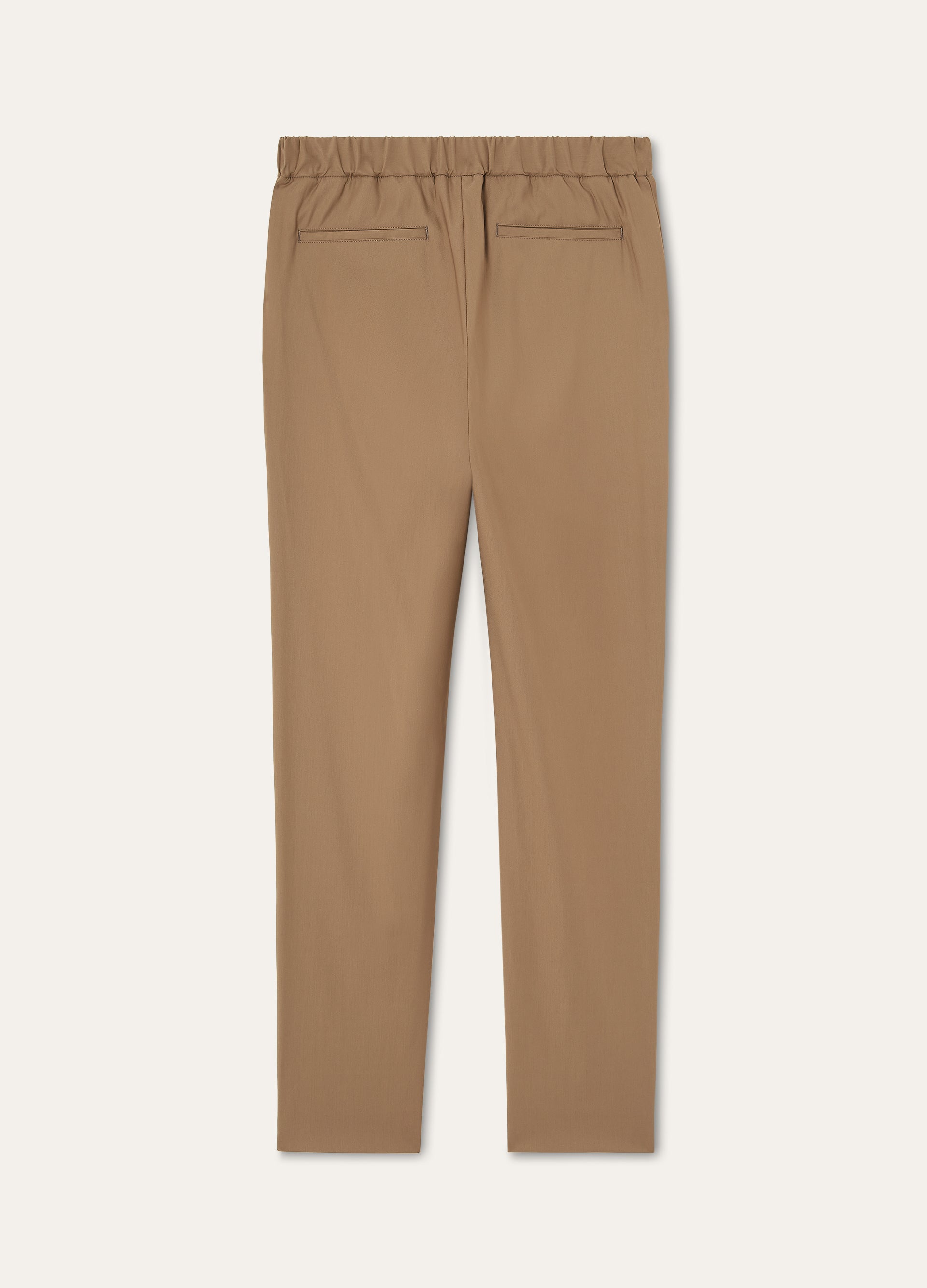 Broek van zijde en scheerwol | Camel
