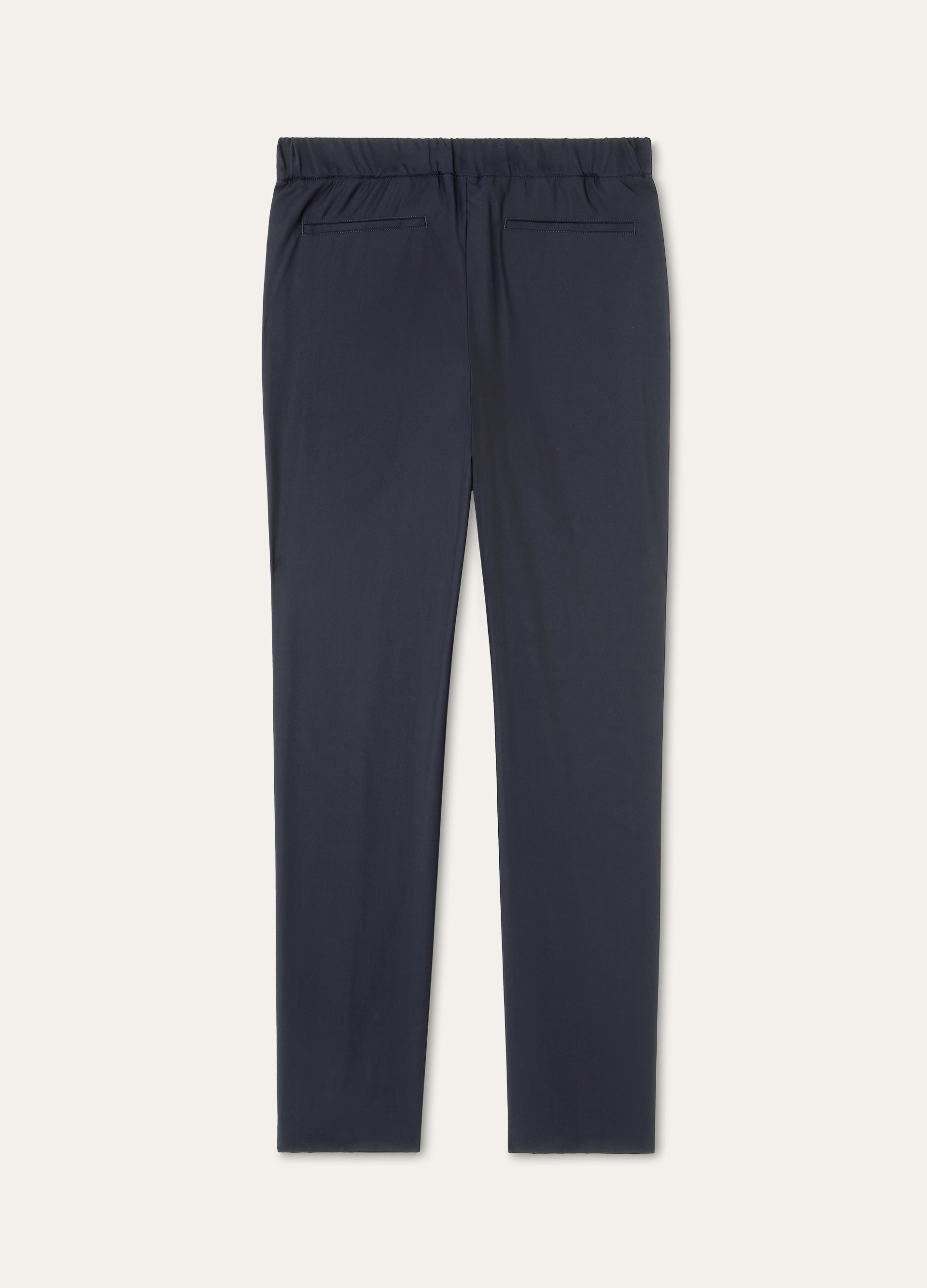 Broek van zijde en scheerwol | BLUE NAVY