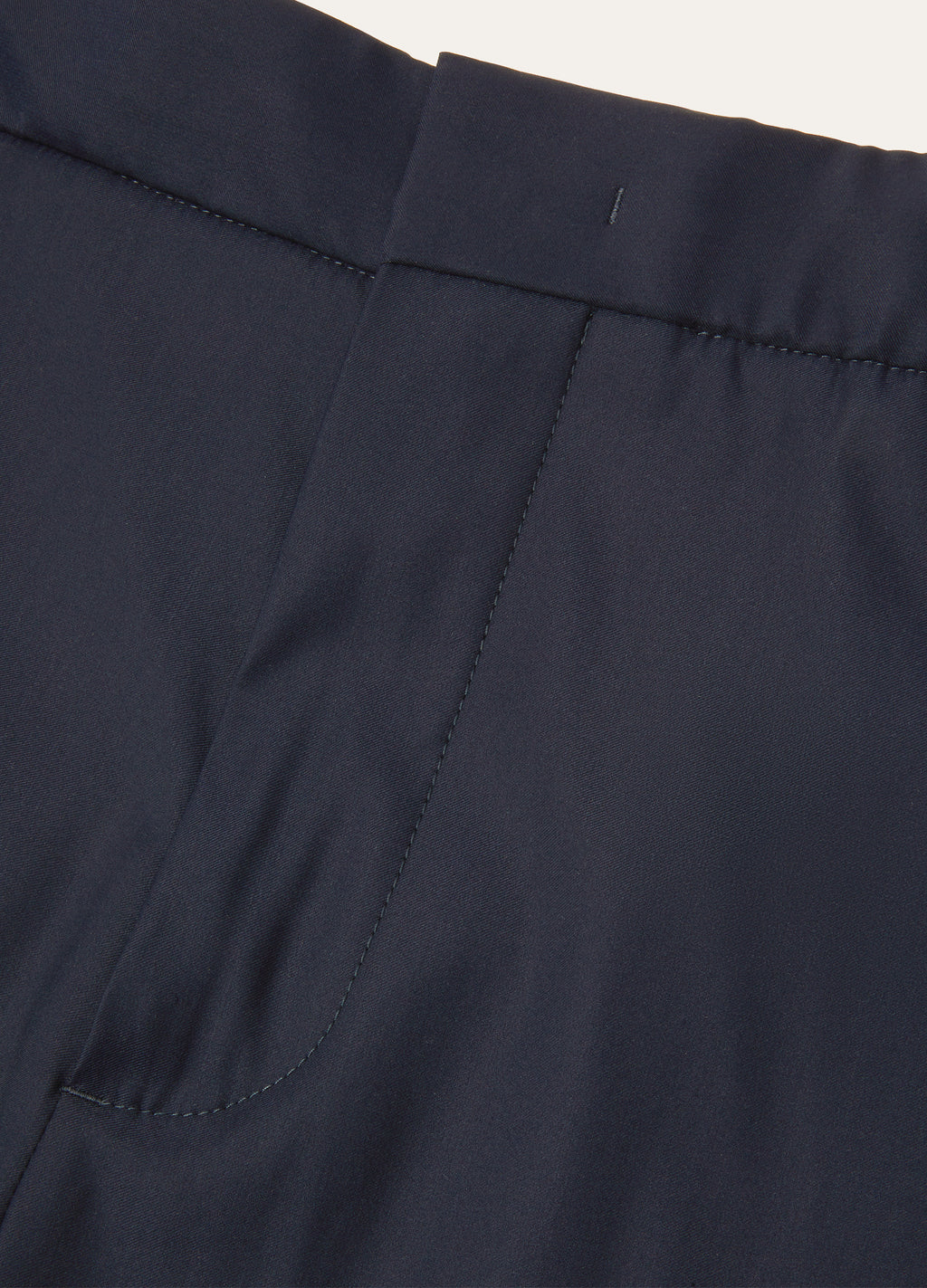 Broek van zijde en scheerwol | FULL_WIDTH | BLUE NAVY