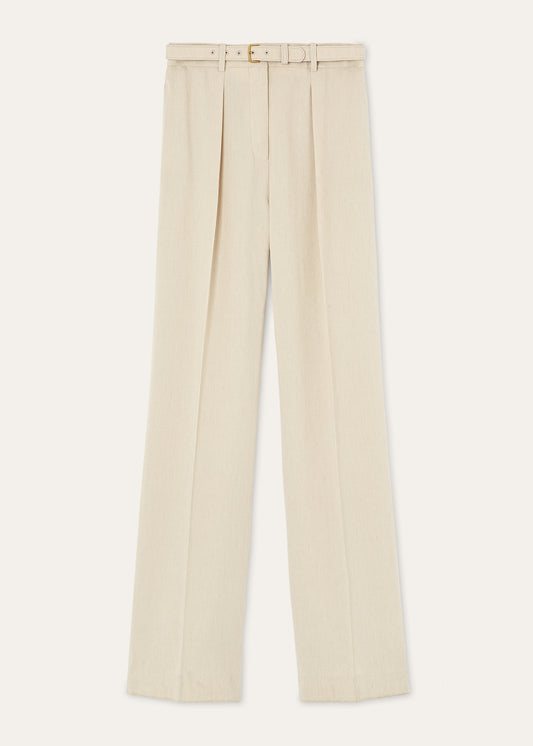 Pantalon van wol en linnen | BG_TRANSPARENT | Beige