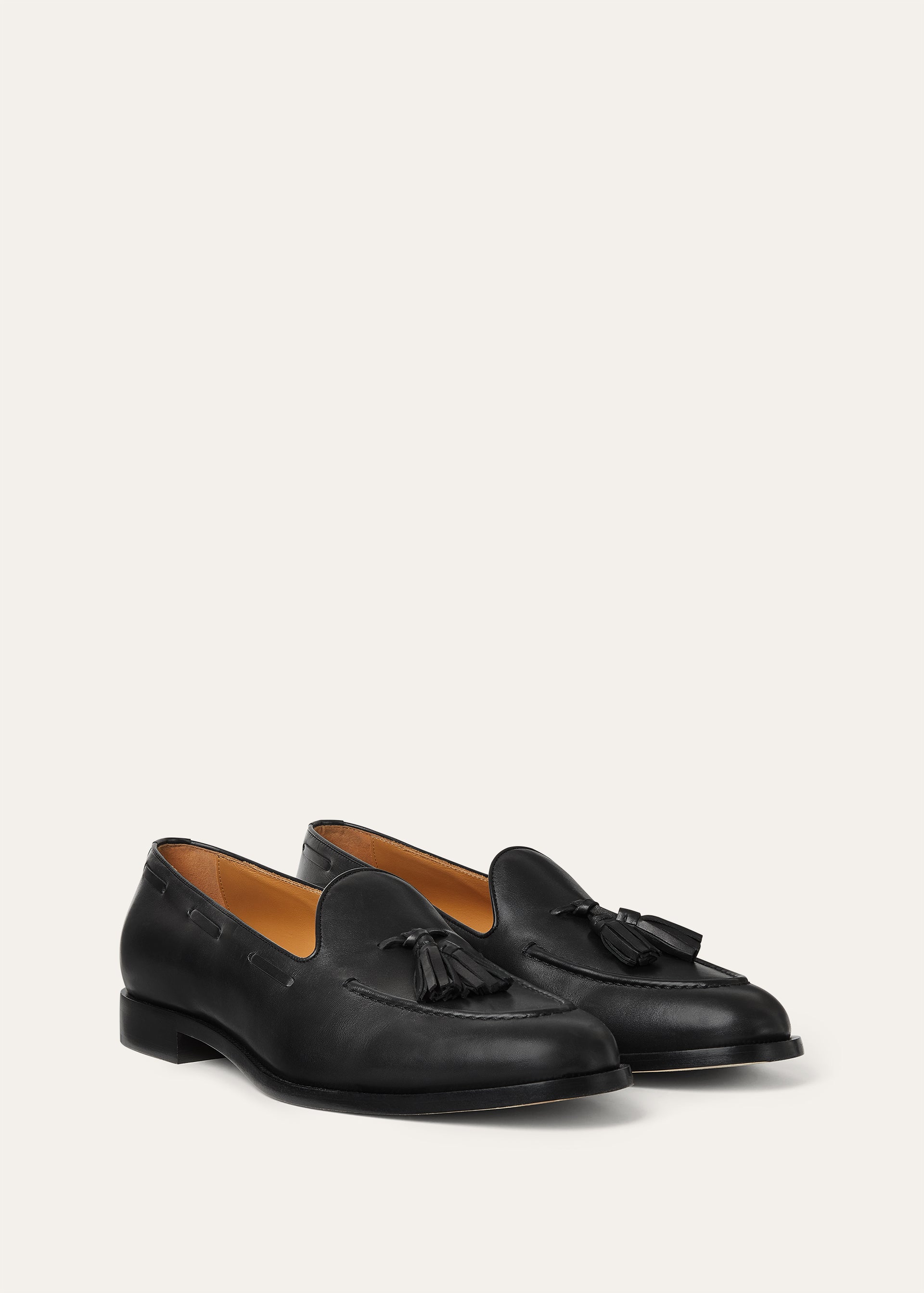 Leren tassel loafers | BG_TRANSPARENT | Zwart