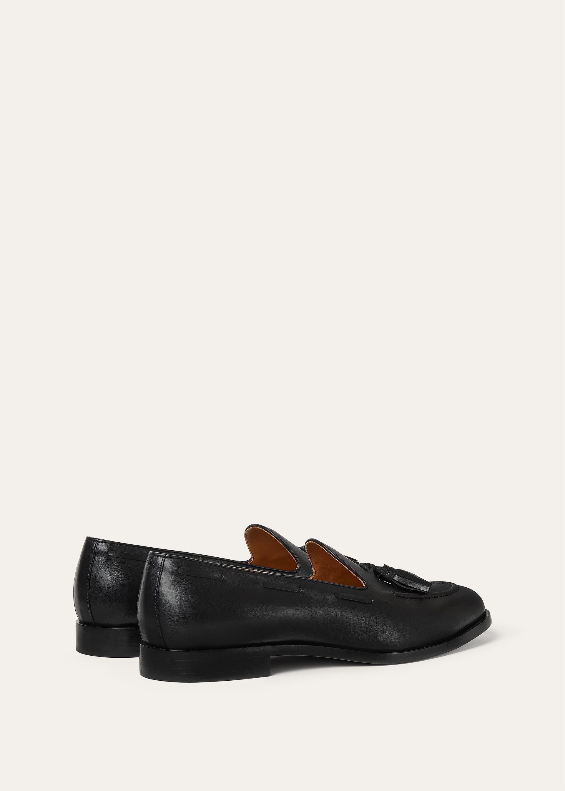 Leren tassel loafers | BG_TRANSPARENT | Zwart
