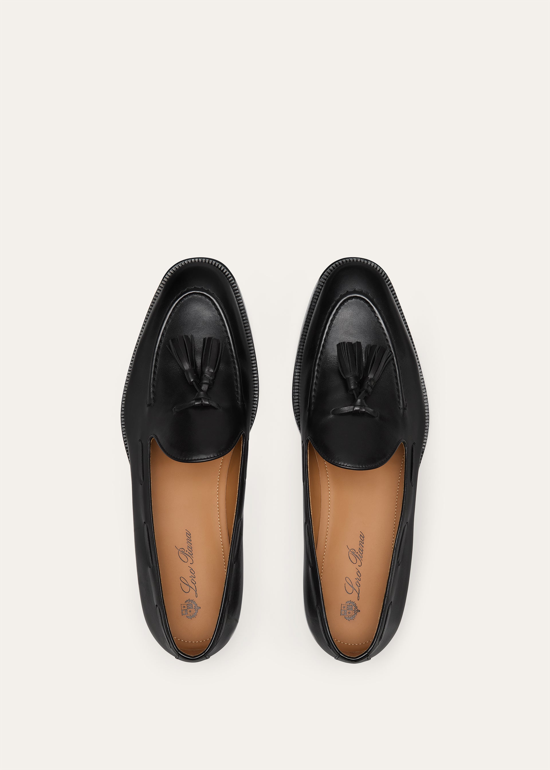 Leren tassel loafers | BG_TRANSPARENT | Zwart