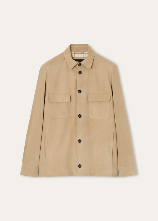 Overshirt van suède | BG_TRANSPARENT | Beige