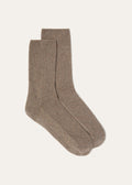 Sokken van baby cashmere | BG_TRANSPARENT | BRUIN-MELEE