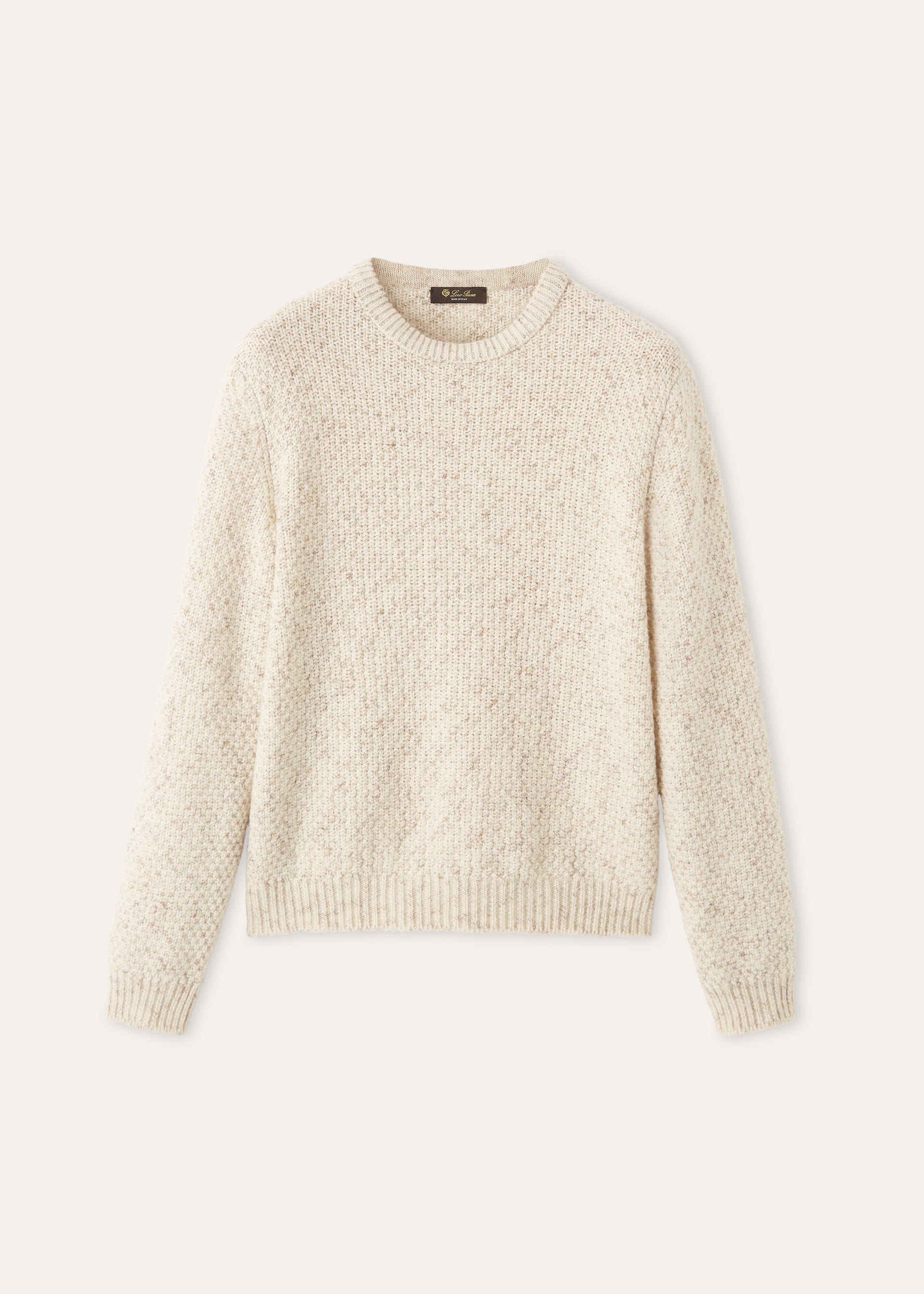 Crewneck van scheerwol, linnen, zijde en cashmere | BG_TRANSPARENT | Licht Bruin