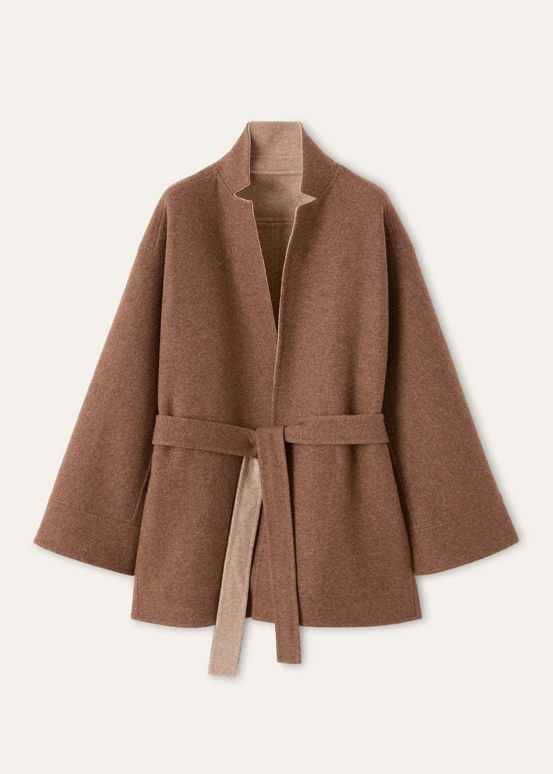 Jas van baby cashmere | BG_TRANSPARENT | Bruin