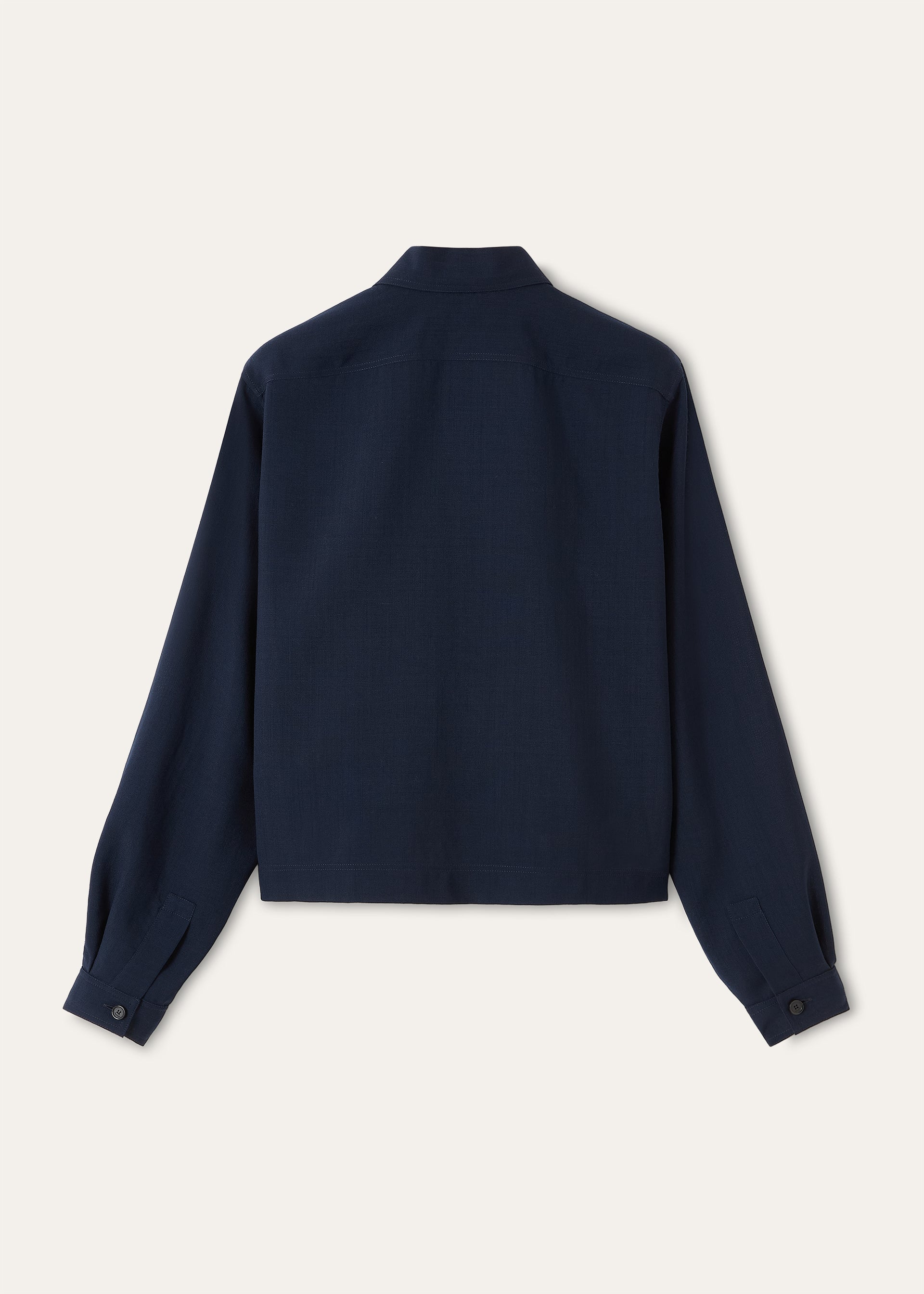 Ida shirt van wol | BG_TRANSPARENT | D.blauw