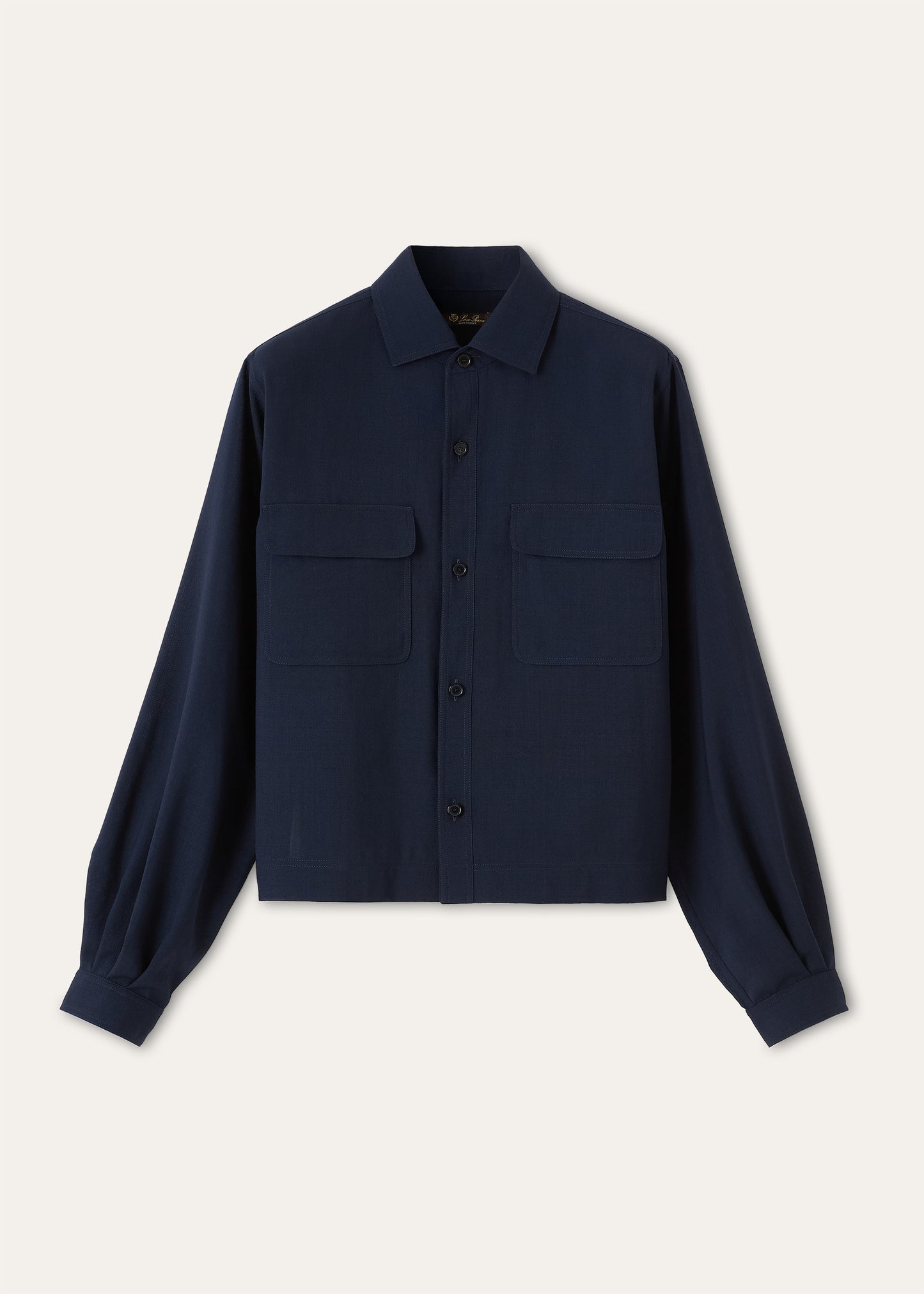 Ida shirt van wol | BG_TRANSPARENT | D.blauw