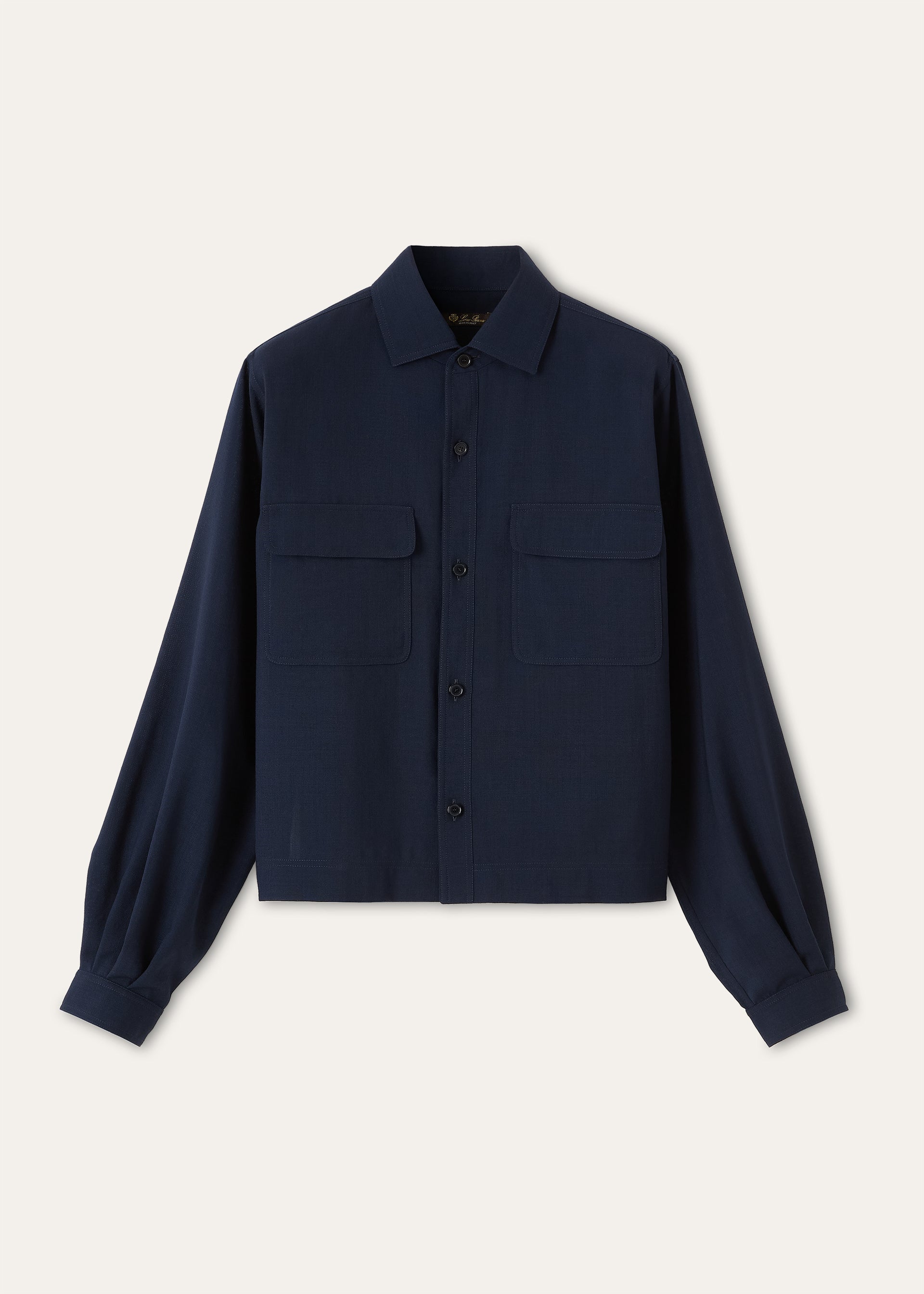 Ida shirt van wol | BG_TRANSPARENT | D.blauw