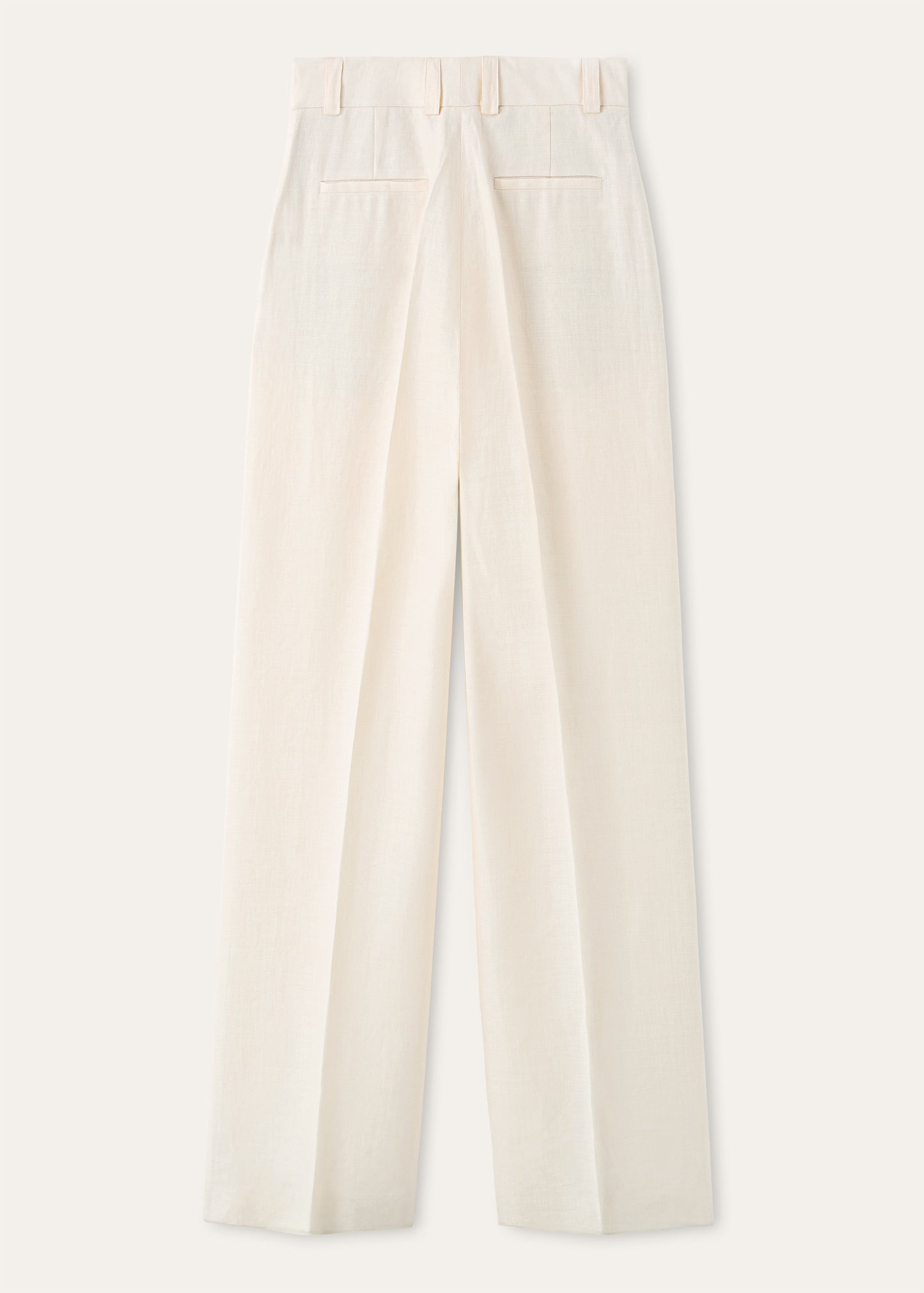 Broek van linnen en scheerwol | BG_TRANSPARENT | Off-White