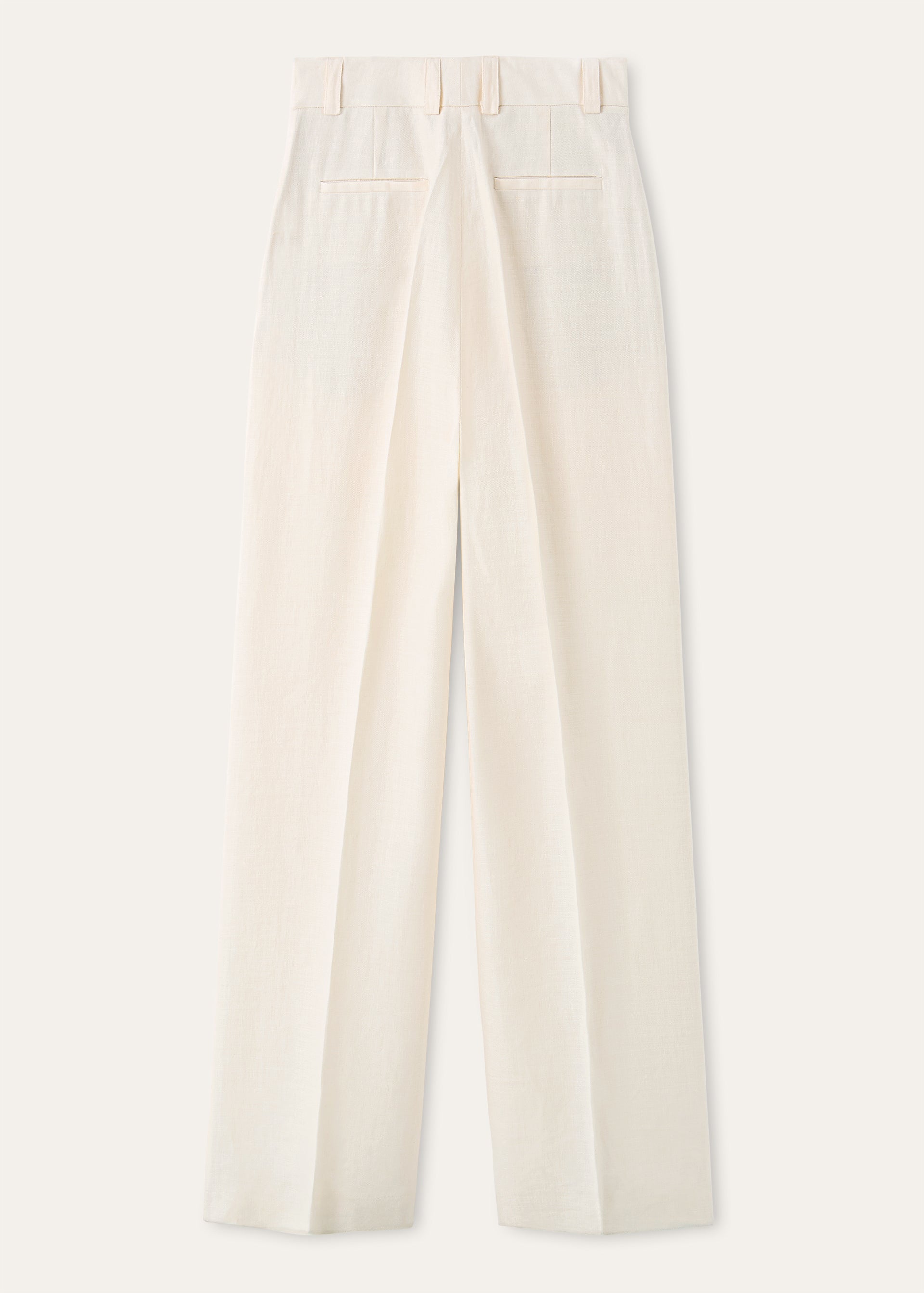 Broek van linnen en scheerwol | BG_TRANSPARENT | Off-White