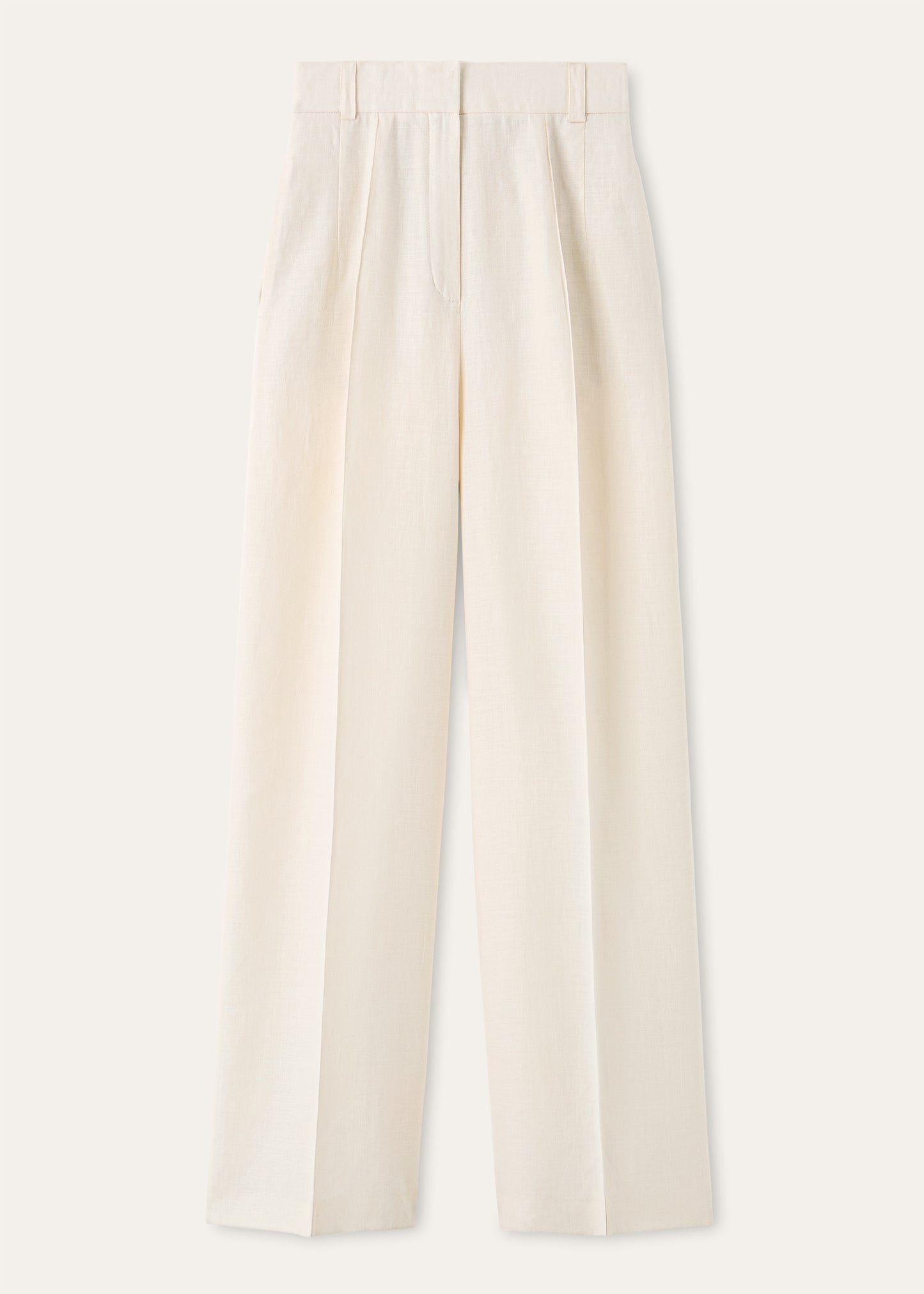 Broek van linnen en scheerwol | BG_TRANSPARENT | Off-White