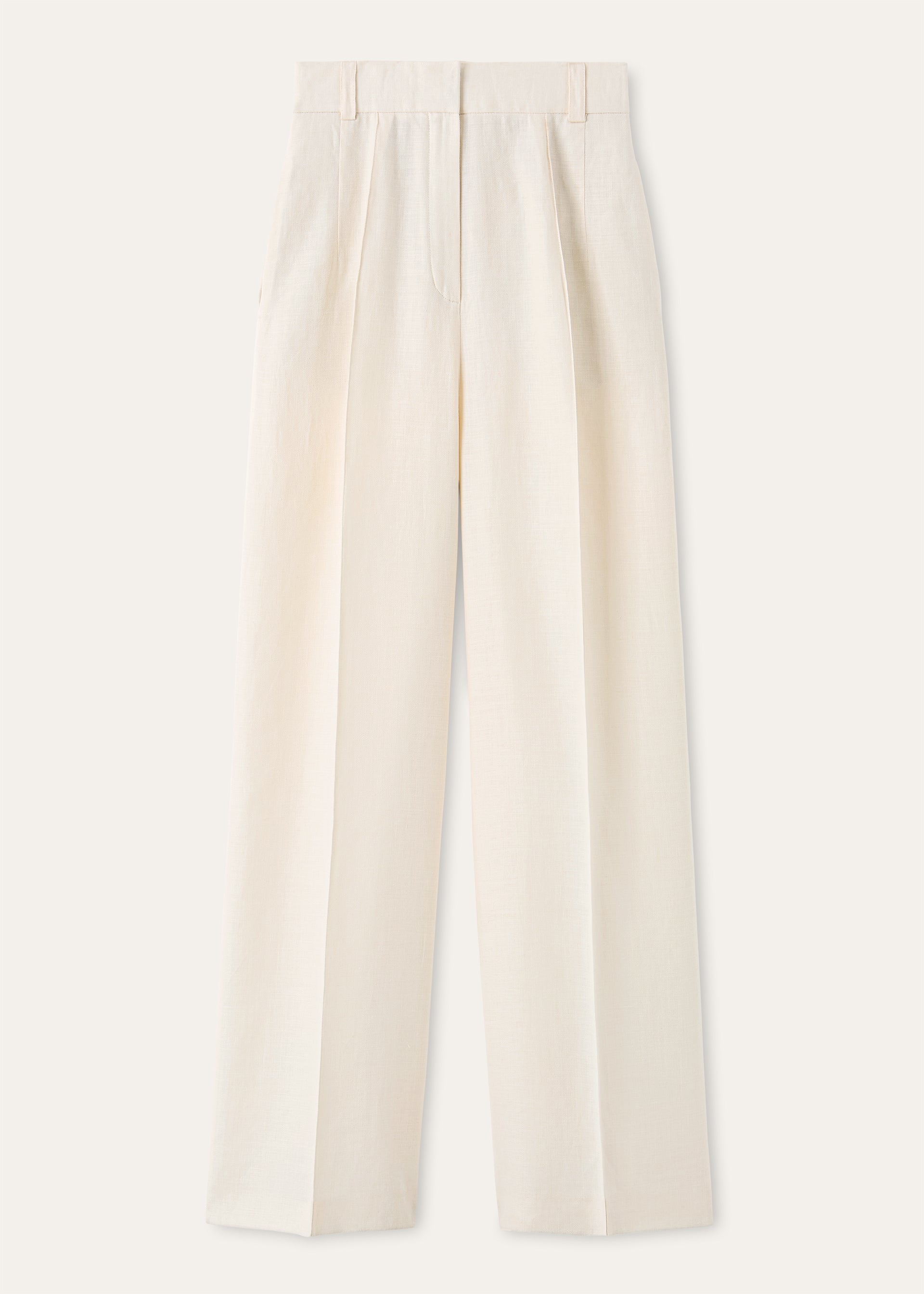 Broek van linnen en scheerwol | BG_TRANSPARENT | Off-White