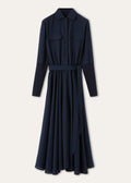 Verlaine jurk van katoen | BG_TRANSPARENT | D.blauw