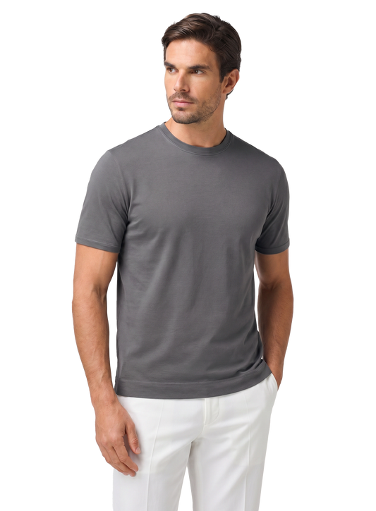 T-shirt van katoen | MODEL | FULL_WIDTH | TAUPE GRIJS