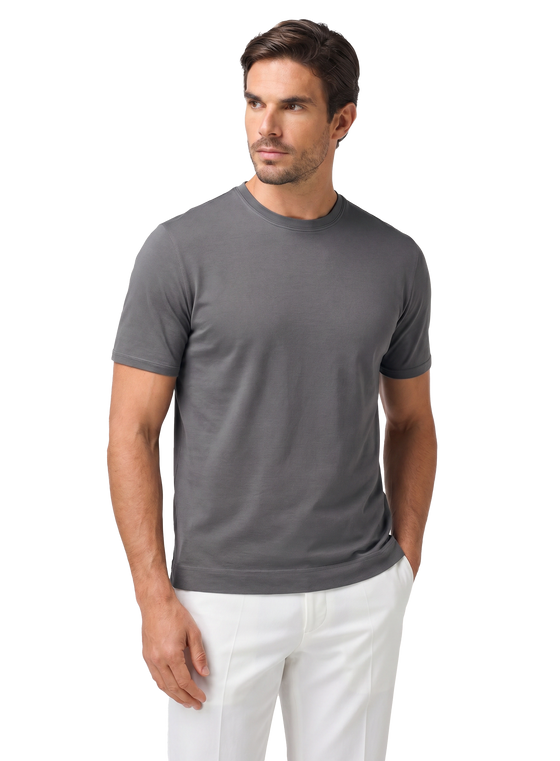T-shirt van katoen | MODEL | FULL_WIDTH | TAUPE GRIJS