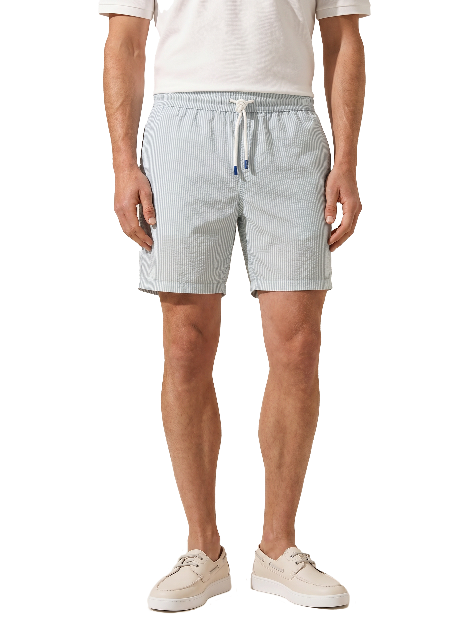 Gestreepte Madeira Zwembroek | FULL_WIDTH | MODEL | L.Blauw