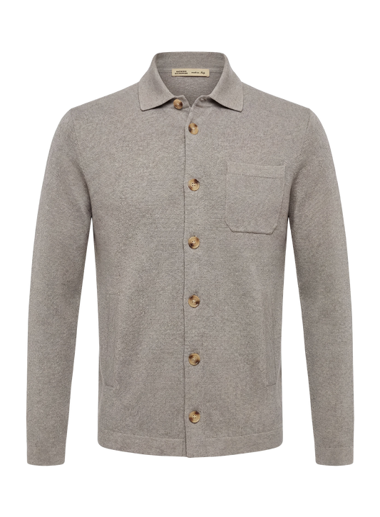 Overshirt van scheerwol | TAUPE