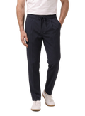 Broek met trekkoord van technische stof | MODEL | BLUE NAVY