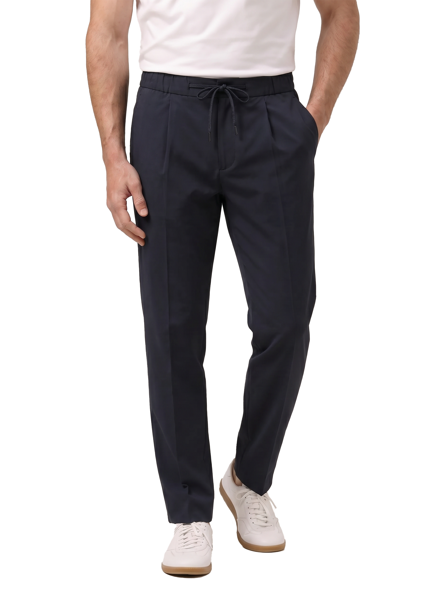 Broek met trekkoord | MODEL | FULL_WIDTH | BLUE NAVY