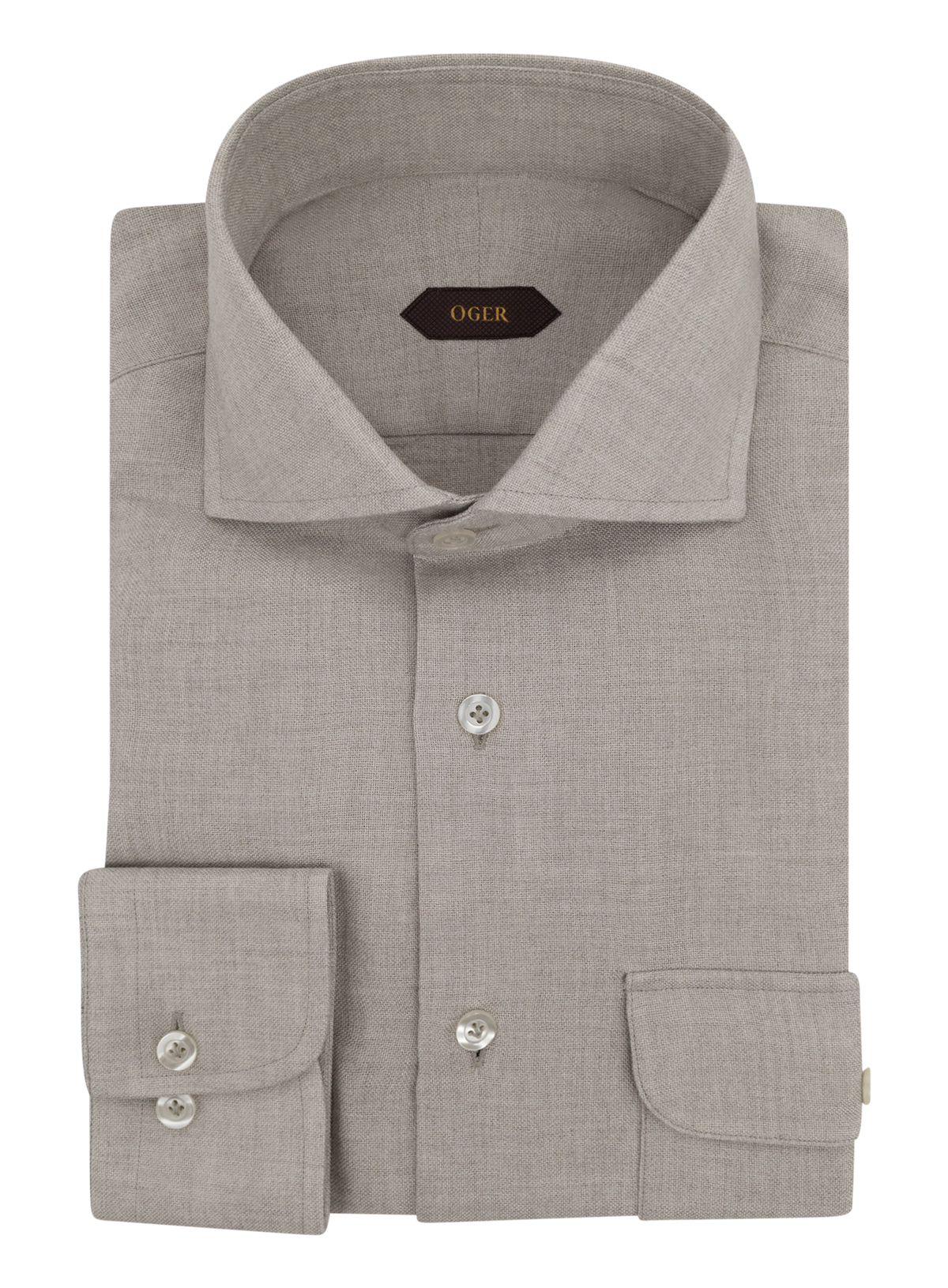 Overhemd van modal en wol | Beige