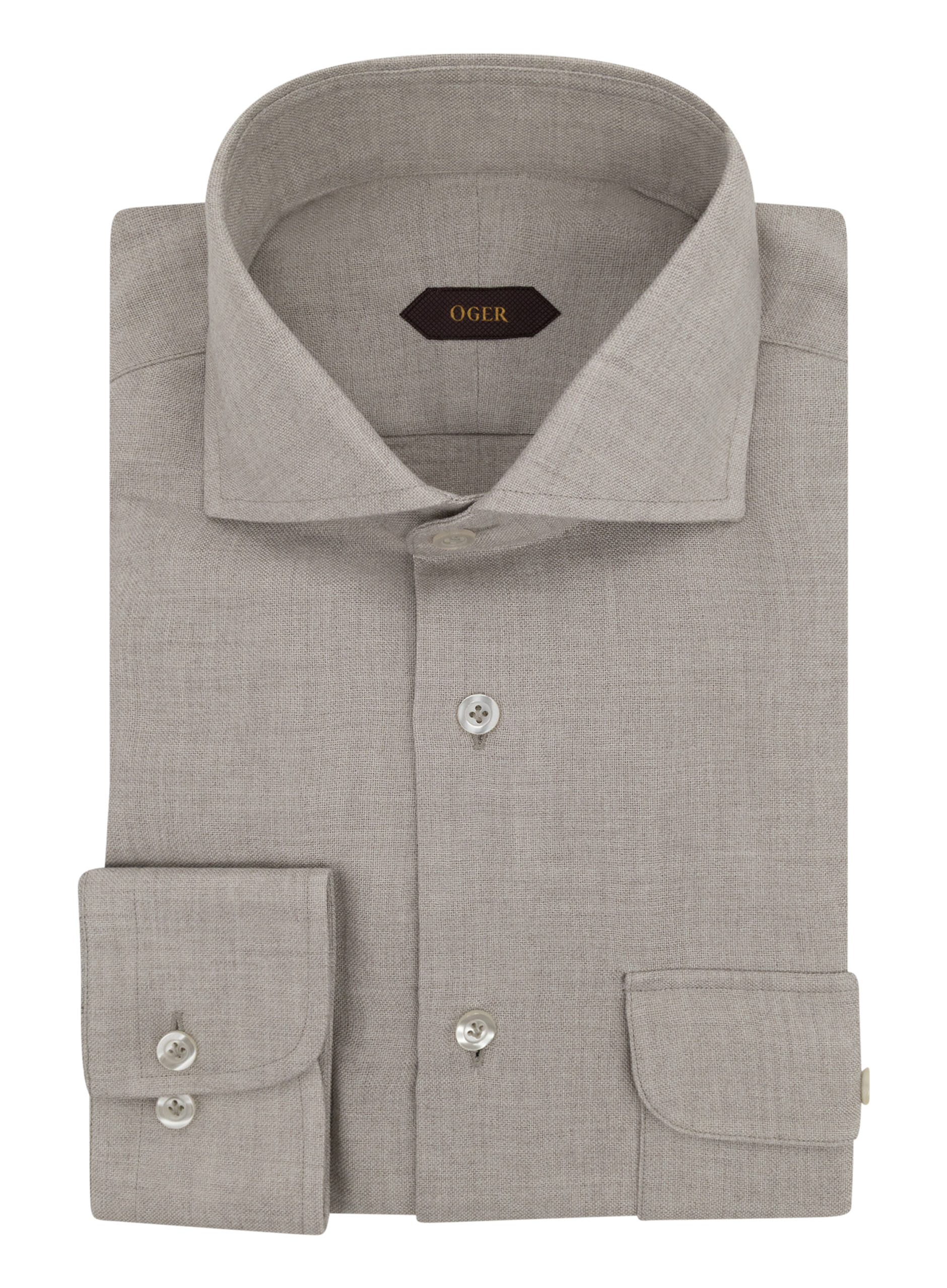 Shirt van modal en wol | FULL_WIDTH | Beige