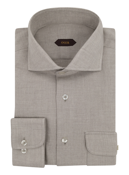 Shirt van modal en wol | FULL_WIDTH | Beige
