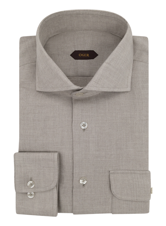Shirt van modal en wol | FULL_WIDTH | Beige